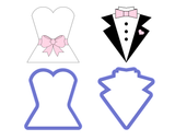 Tux and Dress Bust Cookie Cutter Set